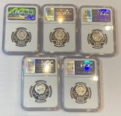 150 рублей Платина " Олимпиада-80 " в слабах NGC PROOF 69-70